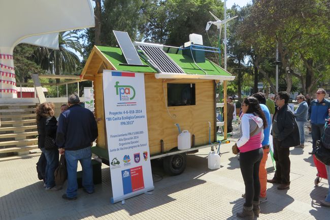 La Casita Ecológica que este mediodía deslumbró a los ovallinos en la Plaza