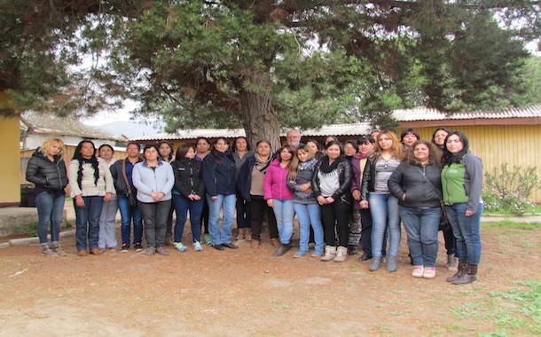 Las mujeres ovallinas certificadas junto a la directora regional de Conaf, Liliana Yáñez y el jefe limarino del organismo Iván Hernández (Foto: Cedida)