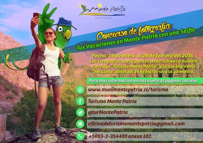 Convocan a concurso Fotográfico “Tus vacaciones en Monte Patria con una Selfie”