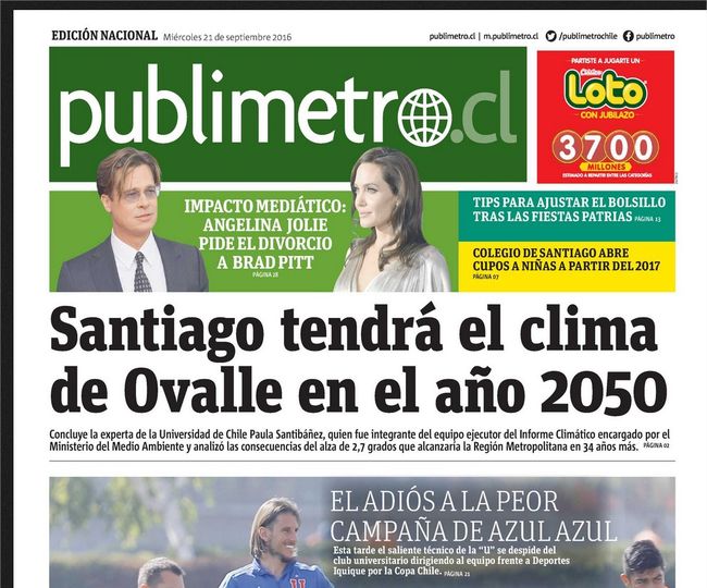Santiago tendrá el clima de Ovalle en el año 2050