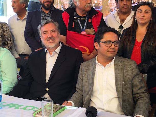 Alejandro Guillier junto al candidato de la Nueva Mayoría, Cristian Sáez (Foto: OvalleHOY.cl).