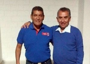 Kico Rojas con el ex internacional, Rodolfo Dubó.