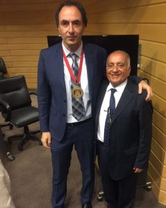 Con su padre, Jorge Jarufe, quien viajó desde Ovalle a acompañarlo.