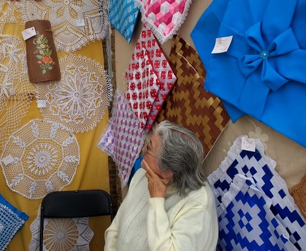 Centros de madres de Ovalle exponen sus trabajos en la Plaza de Armas