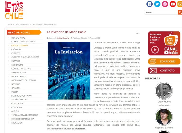 La invitación: en la novela como en el cuento, Mario Banic ha mostrado talento y perseverancia
