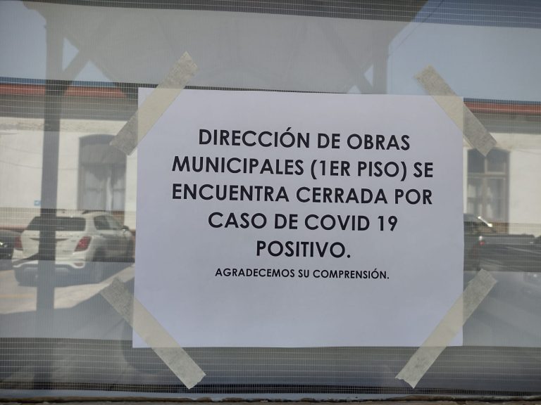 Cerrado hasta nuevo aviso Dirección de Obras Municipales por contagio de Covid