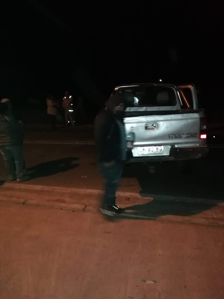 Accidente vehicular en Sector Los Aromos deja un lesionado por choque con maquinaria pesada