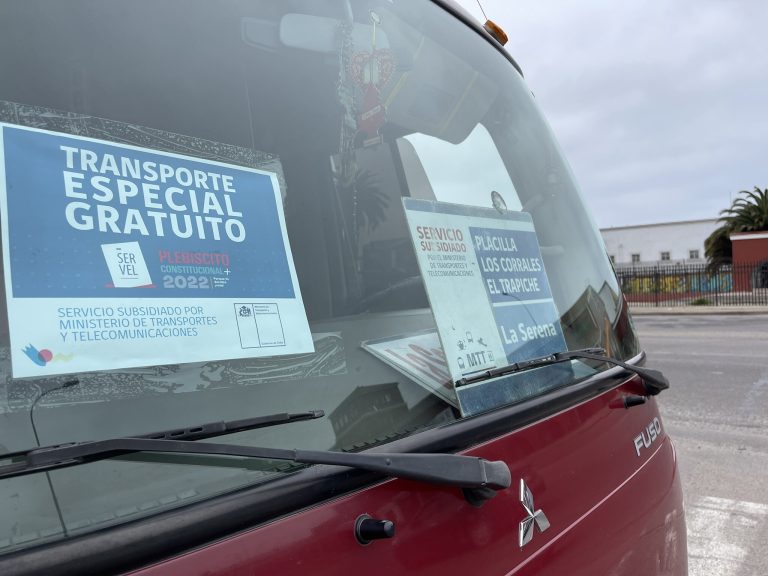 Más de 200 servicios gratuitos de transporte serán  habilitados en la región de Coquimbo durante el Plebiscito
