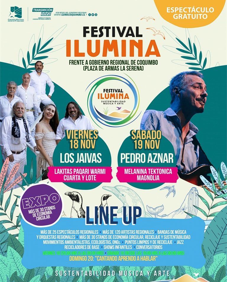 Festival Regional de la Sustentabilidad, Música y Arte “ILUMINA” traerá a Pedro Aznar y Los Jaivas
