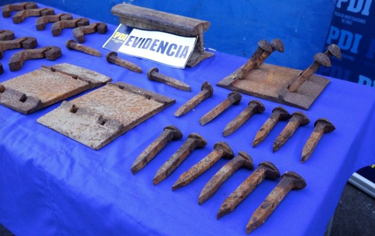 PDI incauta 2.700 kilos de metal robados desde vías  ferroviarias de la región de Coquimbo
