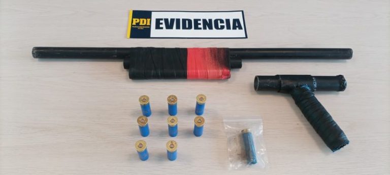 PDI detiene a transeúnte armado con escopeta artesanal y municiones en calles de La Serena