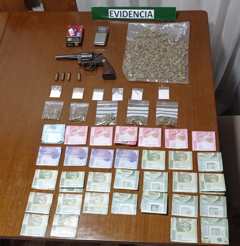 Monte Patria: Dos detenidos por Ley 20.000 y porte ilegal de arma de fuego