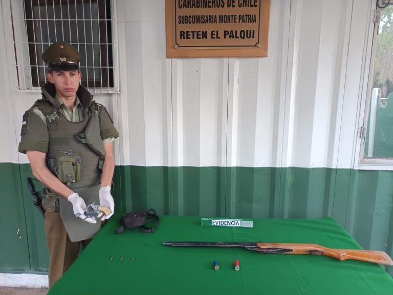 Detienen a dos sujetos con armas de fuego y municiones en El Palqui