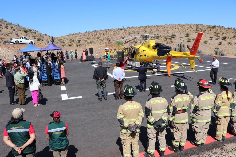 Inauguran Punto de Posada de Helicópteros en Monte Patria