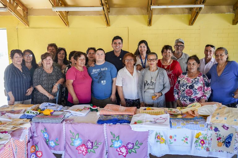 Mujeres de Monte Patria desarrollan talleres de pintado en tela y bordado español